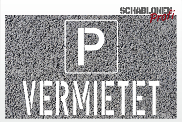 P-VERMIETET_Parkplatzschablone_212_by-SchablonenProfi